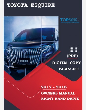 toyota esquire 2017-2018 owners manual in english